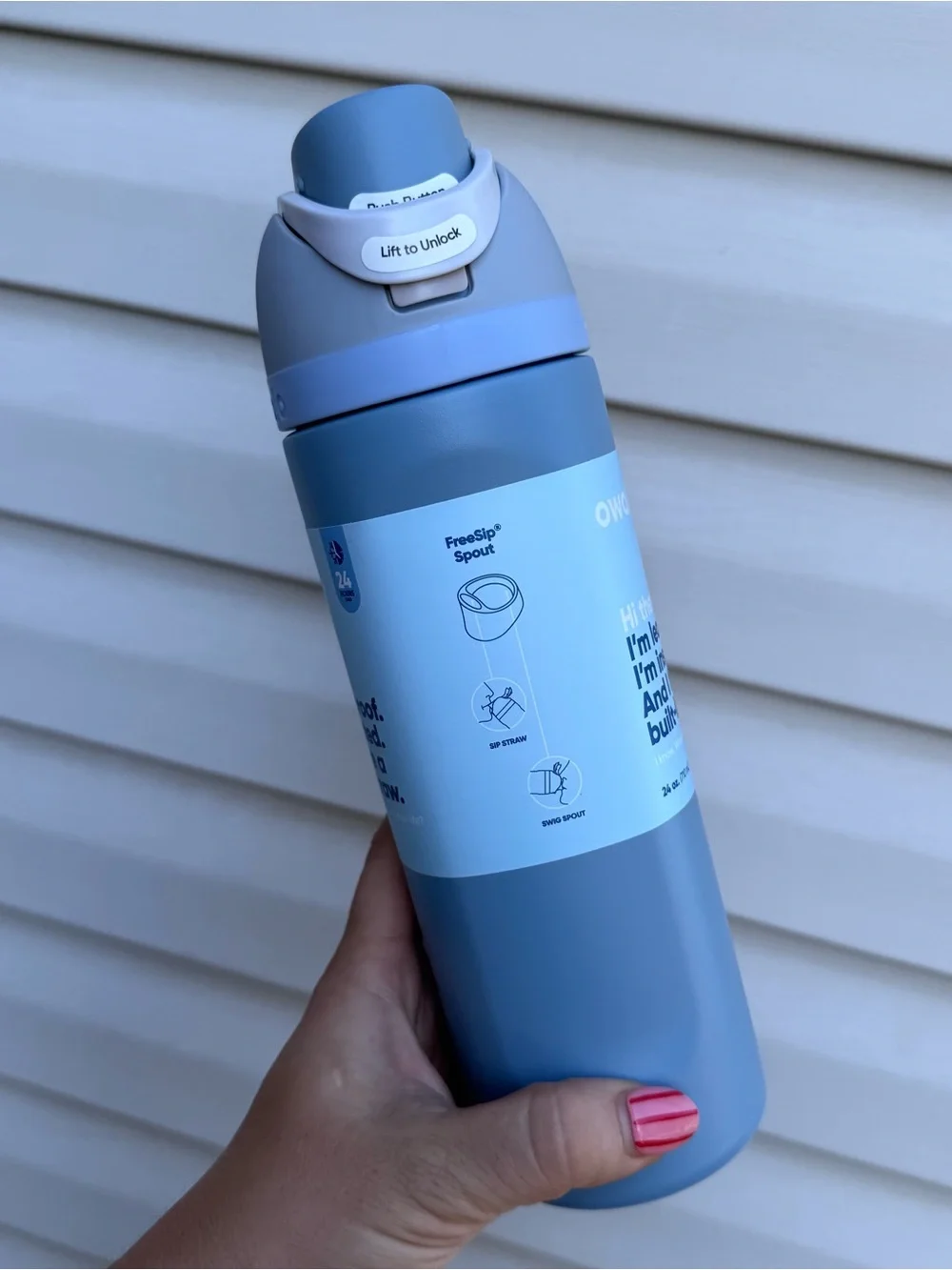 NWT Owala FreeSip 24oz Water Bottle Periwinkle Blue Insulated Stainless Steel - Picture 4 of 10